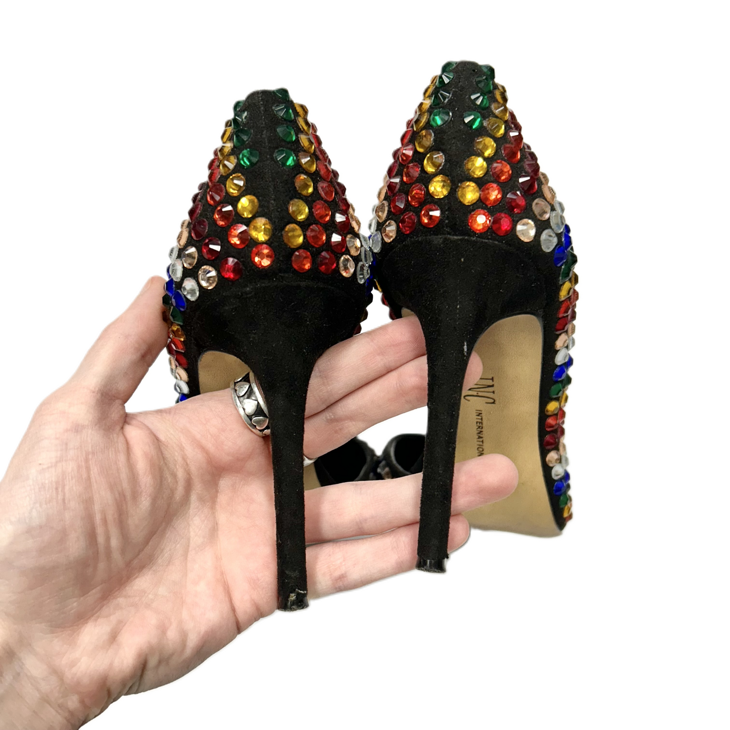 Rainbow Print Shoes Heels Stiletto By Inc, Size: 5.5