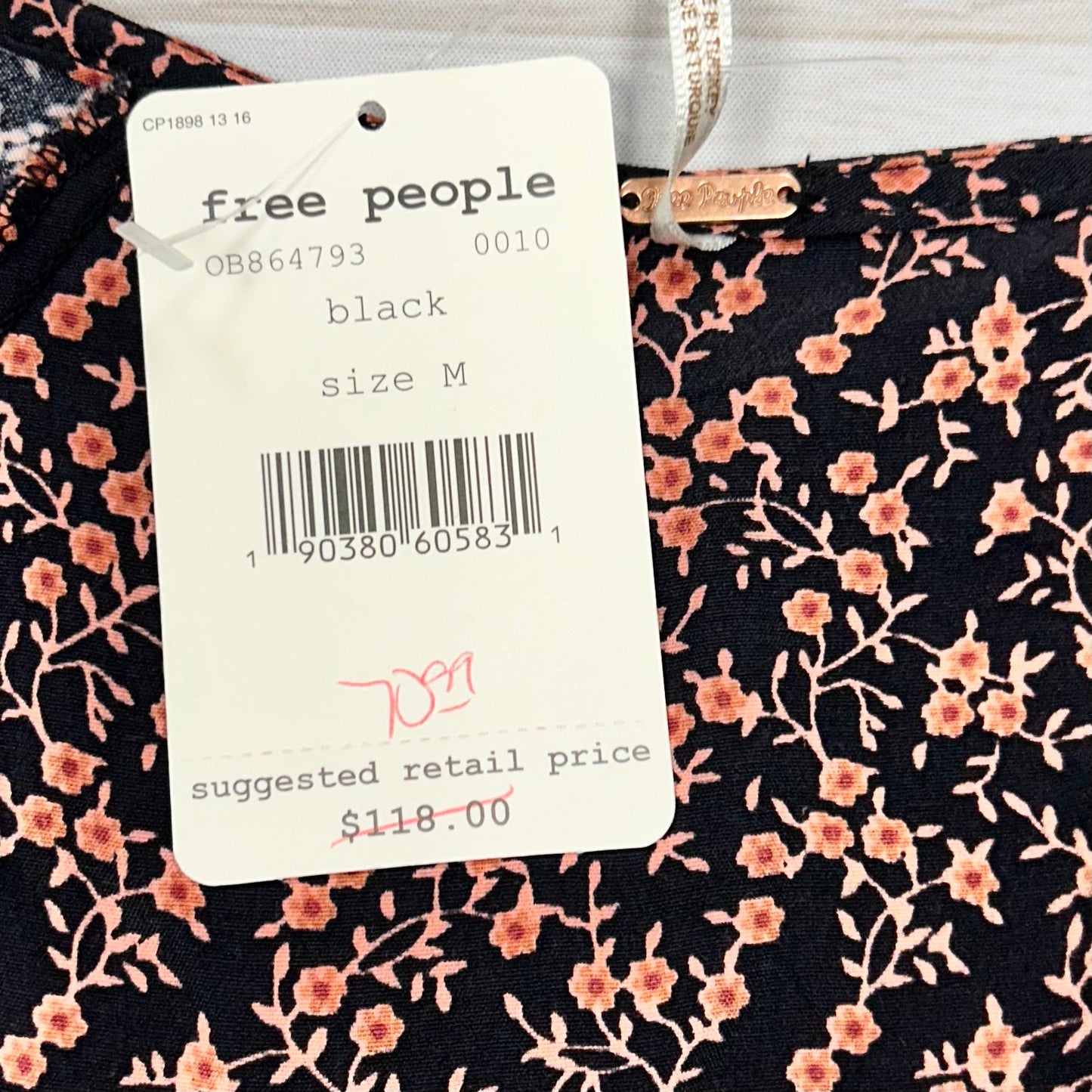 Black & Orange Dress Casual Short By Free People, Size: M