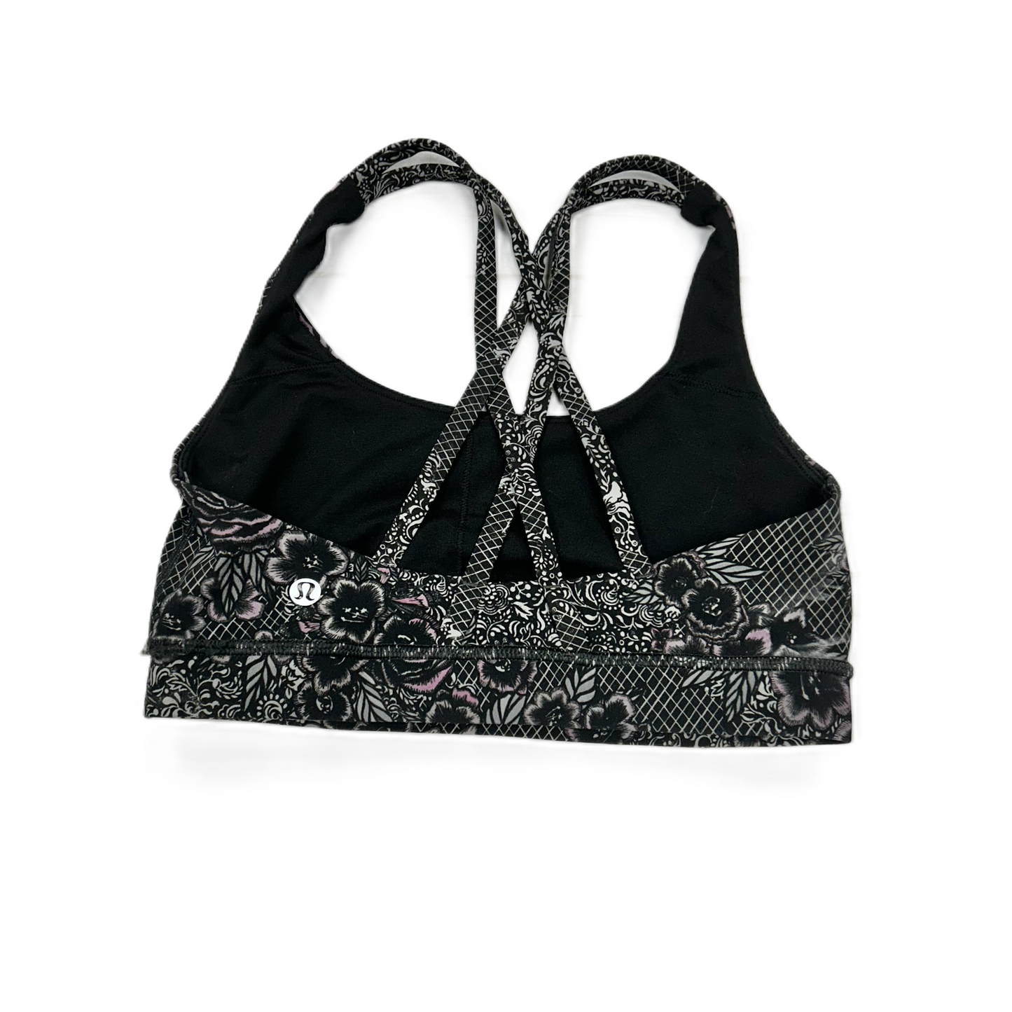 Athletic Bra By Lululemon In Black & Purple, Size: S