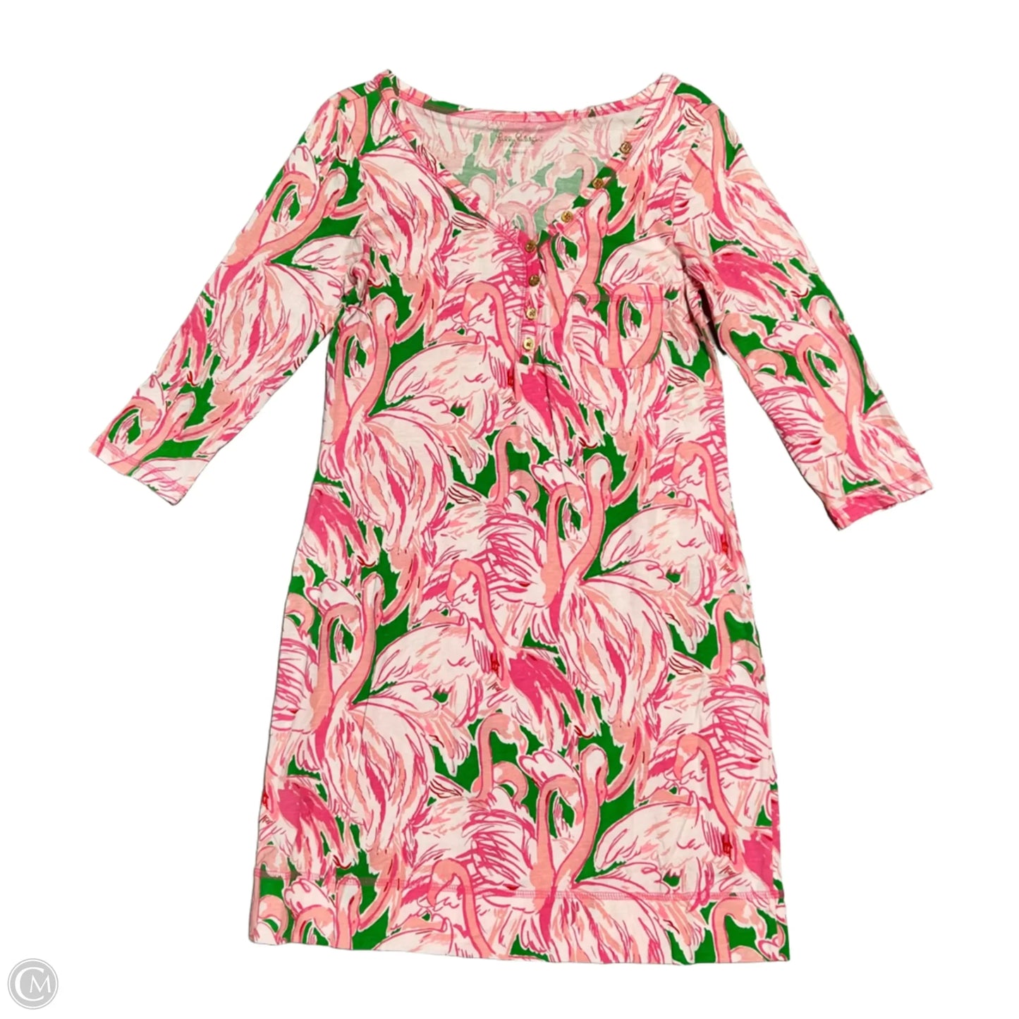 Dress Designer By Lilly Pulitzer In Green & Pink, Size: M