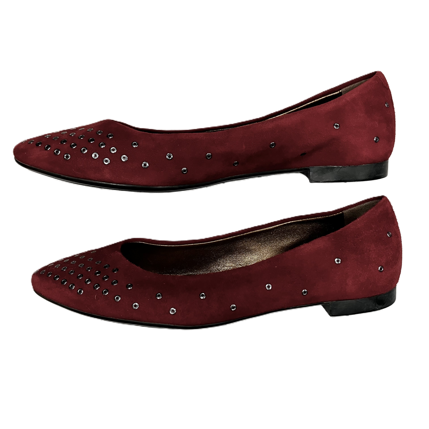Shoes Flats By Agl In Red & Silver, Size: 6.5