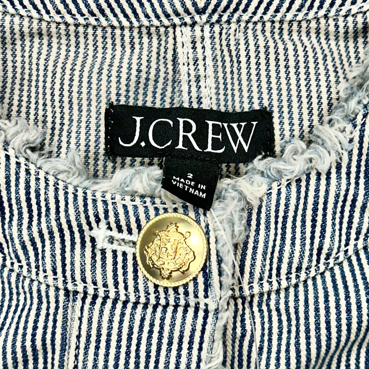 Jacket Denim By J. Crew In Blue & White, Size: Xs