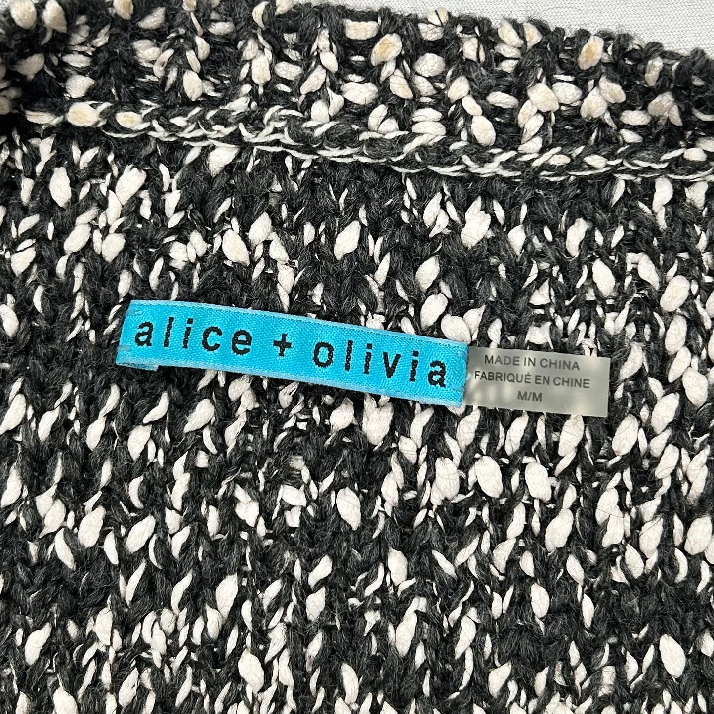 Sweater Designer By Alice + Olivia In Grey & Cream, Size: M