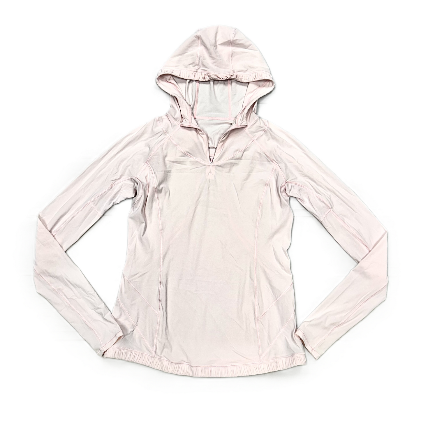 Athletic Top Long Sleeve Hoodie By Lululemon In Pink, Size: M