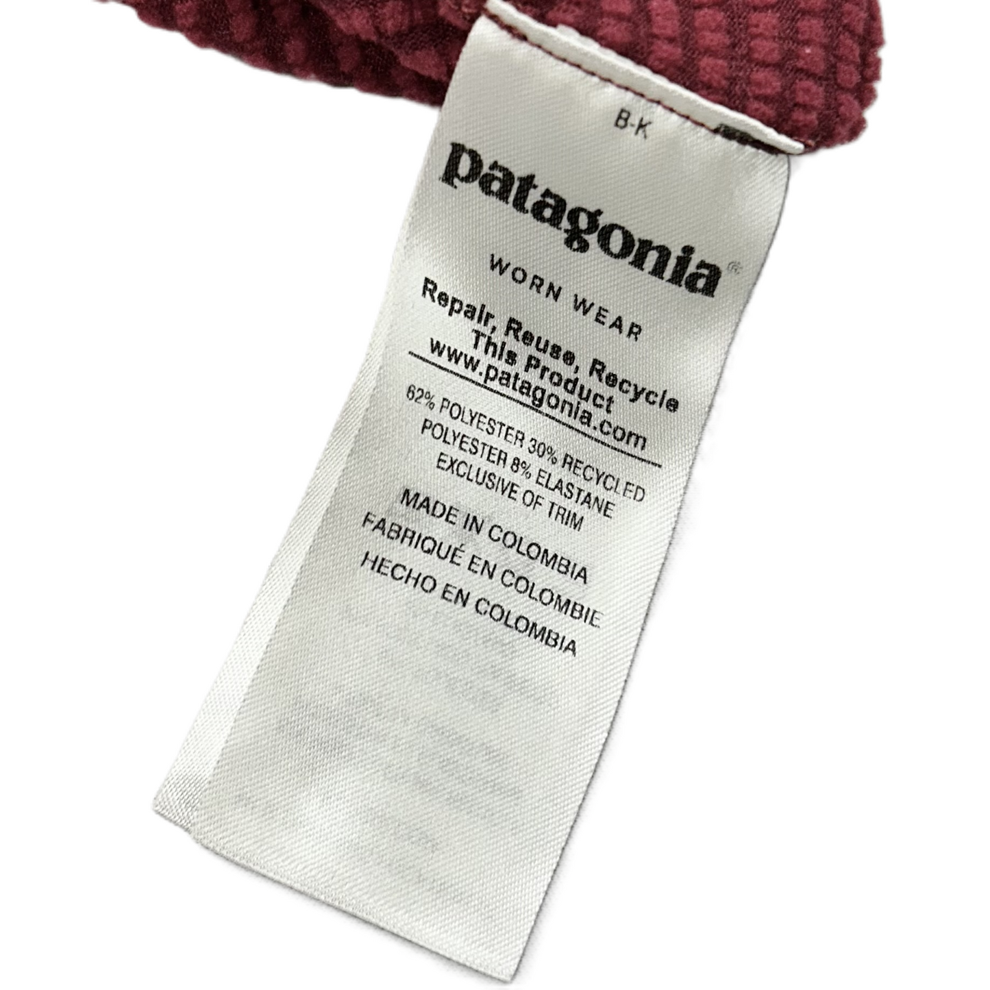 Athletic Top Long Sleeve Collar By Patagonia In Maroon, Size: S