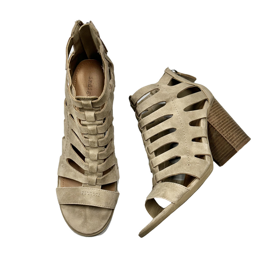 Sandals Heels Block By Indigo Rd In Tan, Size: 9