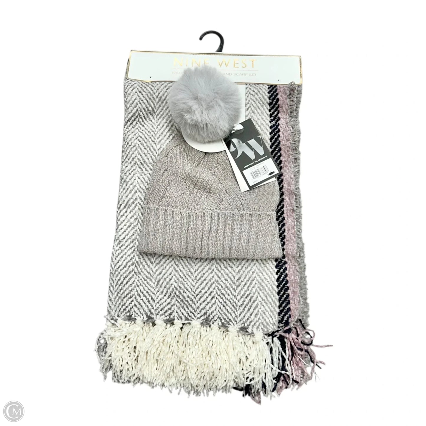Scarf Winter By Nine West In Grey & Purple