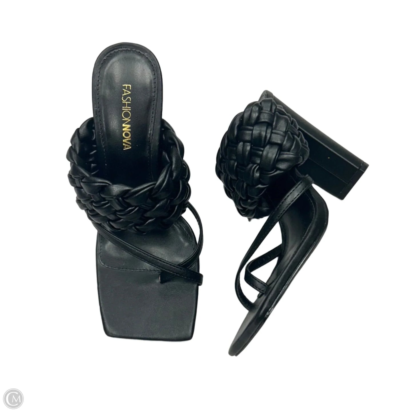 Sandals Heels Stiletto By Fashion Nova In Black, Size: 6.5