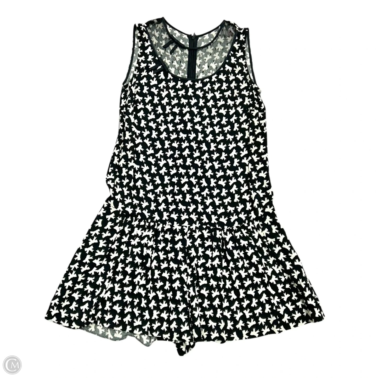 Romper Designer By Red Valentino In Black & Cream, Size: S