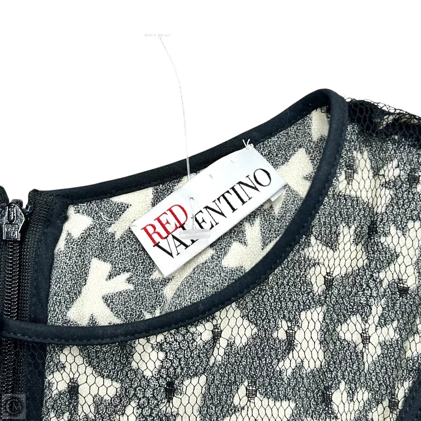 Romper Designer By Red Valentino In Black & Cream, Size: S