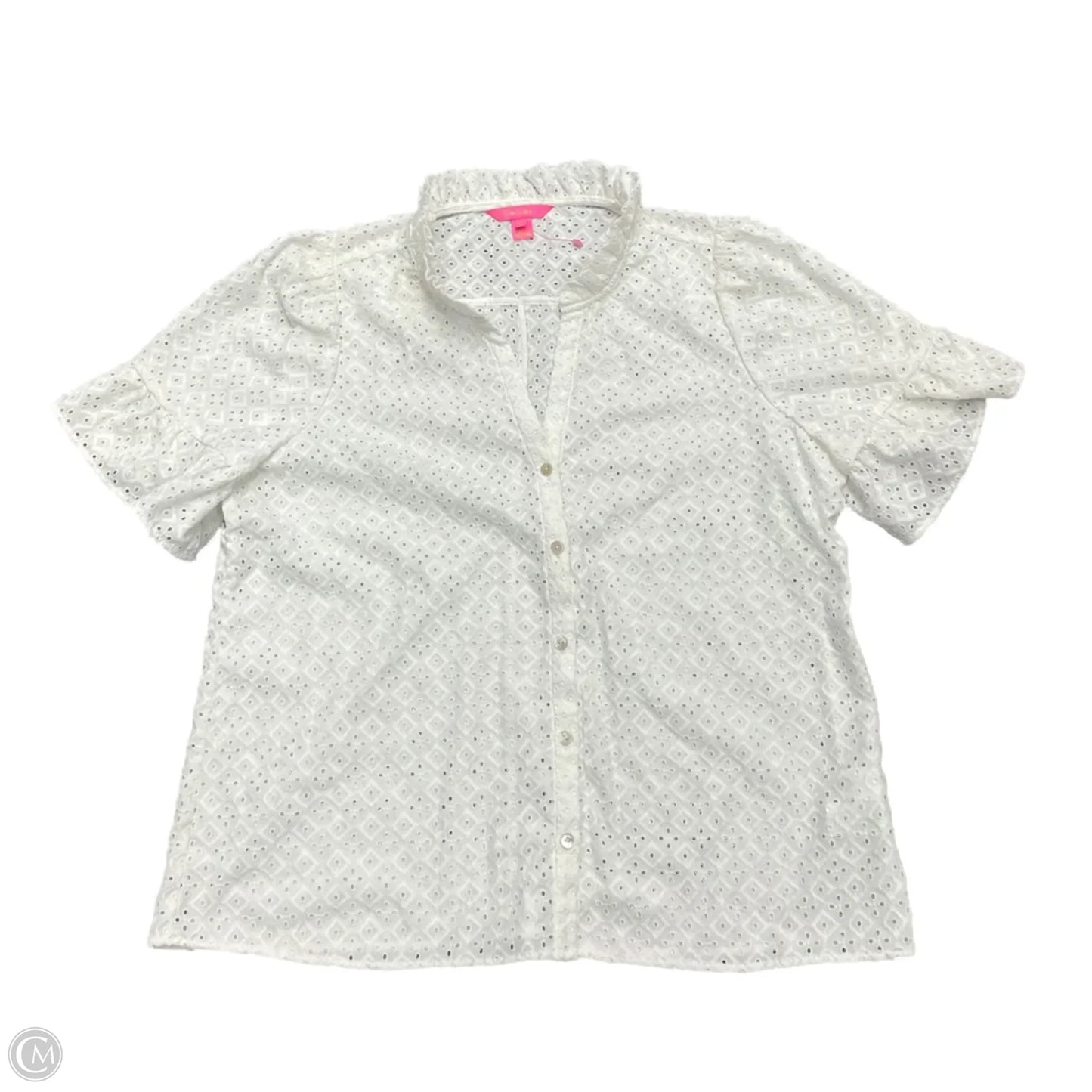 Top Short Sleeve Designer By Lilly Pulitzer In White, Size: Xl