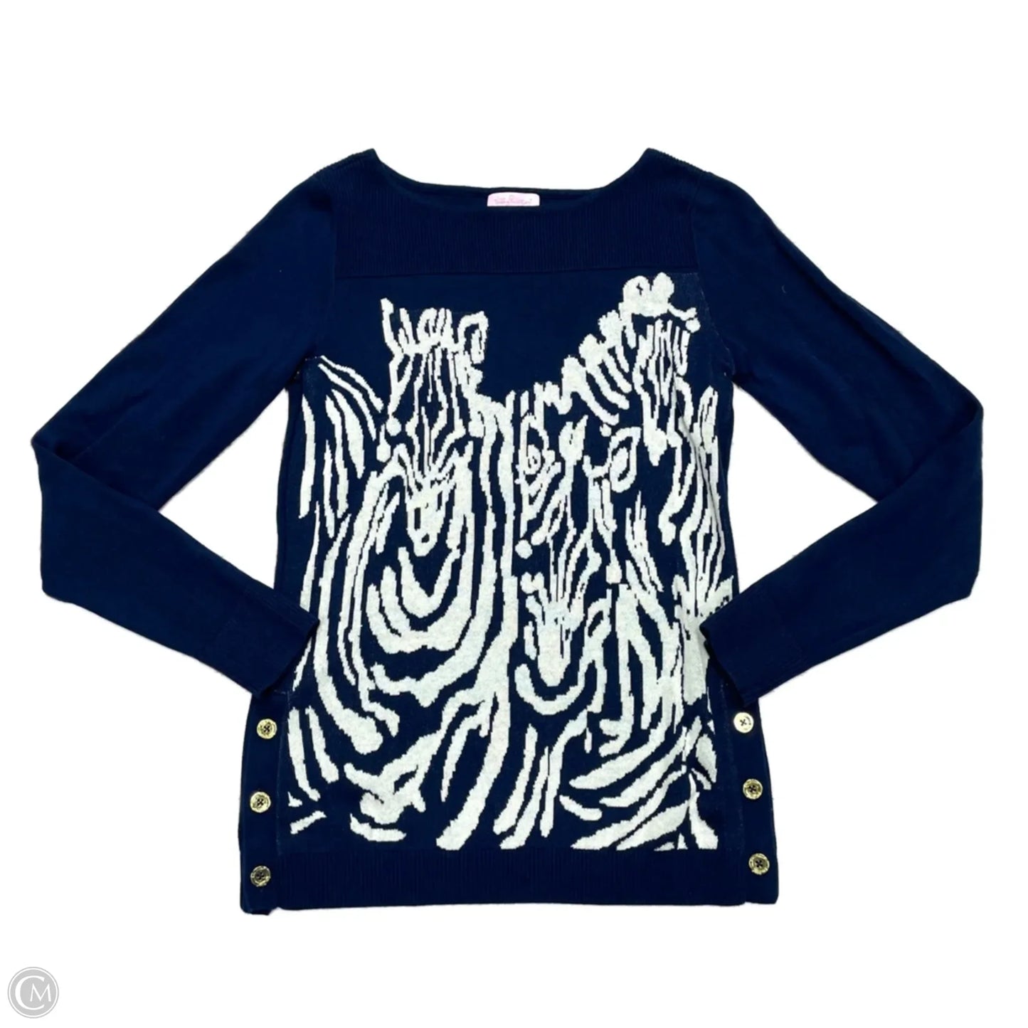 Sweater Designer By Lilly Pulitzer In Blue & White, Size: M