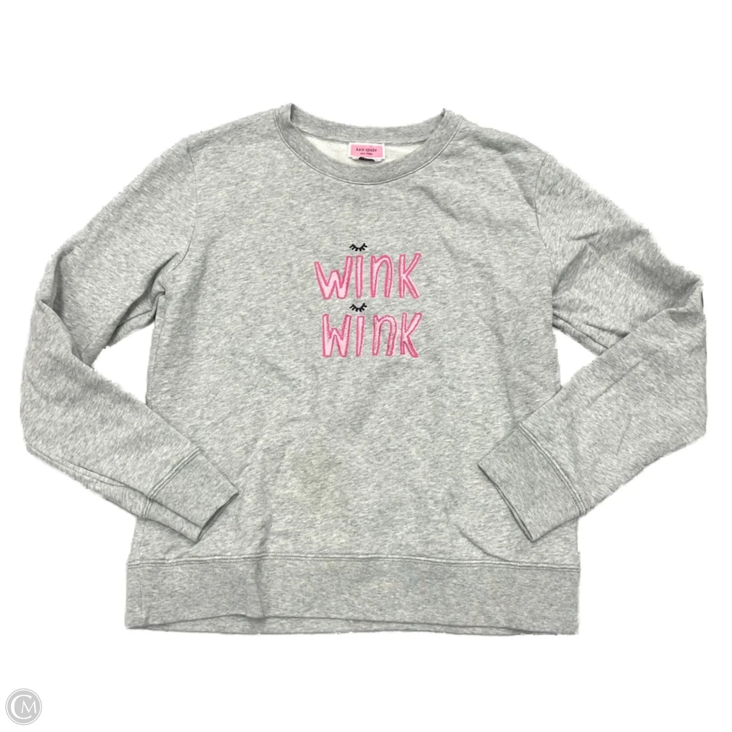 Sweatshirt Designer By Kate Spade In Grey & Pink, Size: S