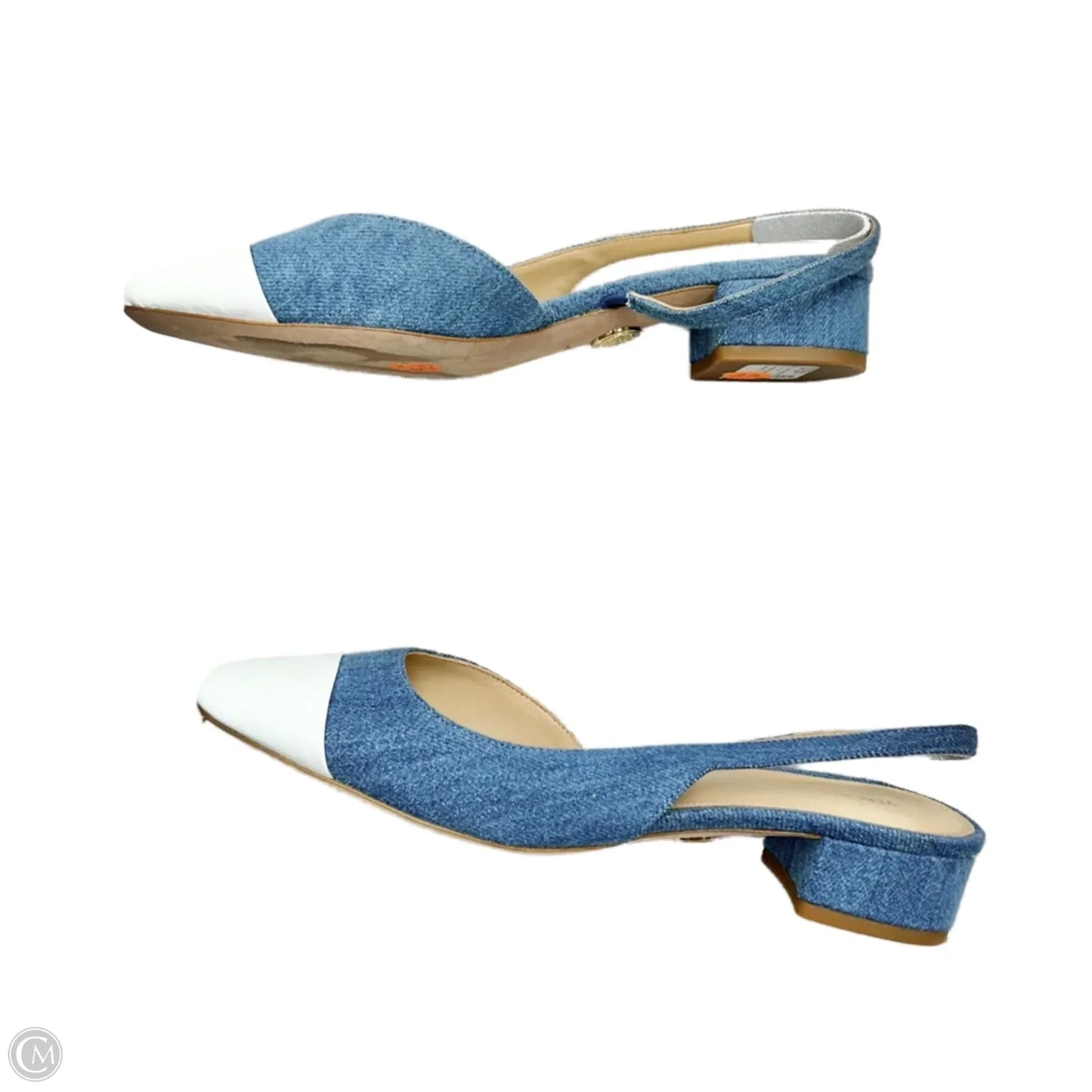Shoes Heels Kitten By Veronica Beard In Blue Denim, Size: 6.5