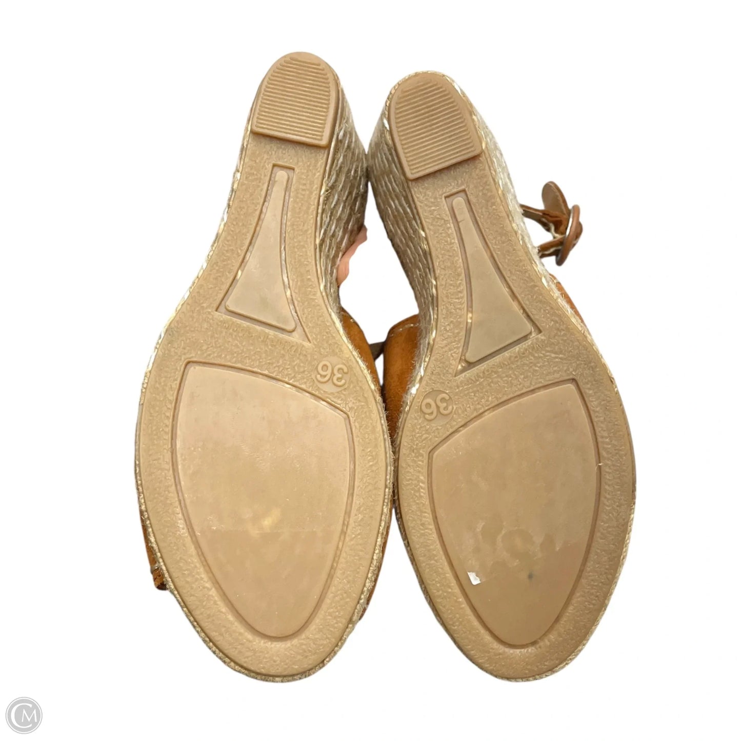 Sandals Heels Wedge By Chio In Tan, Size: 6