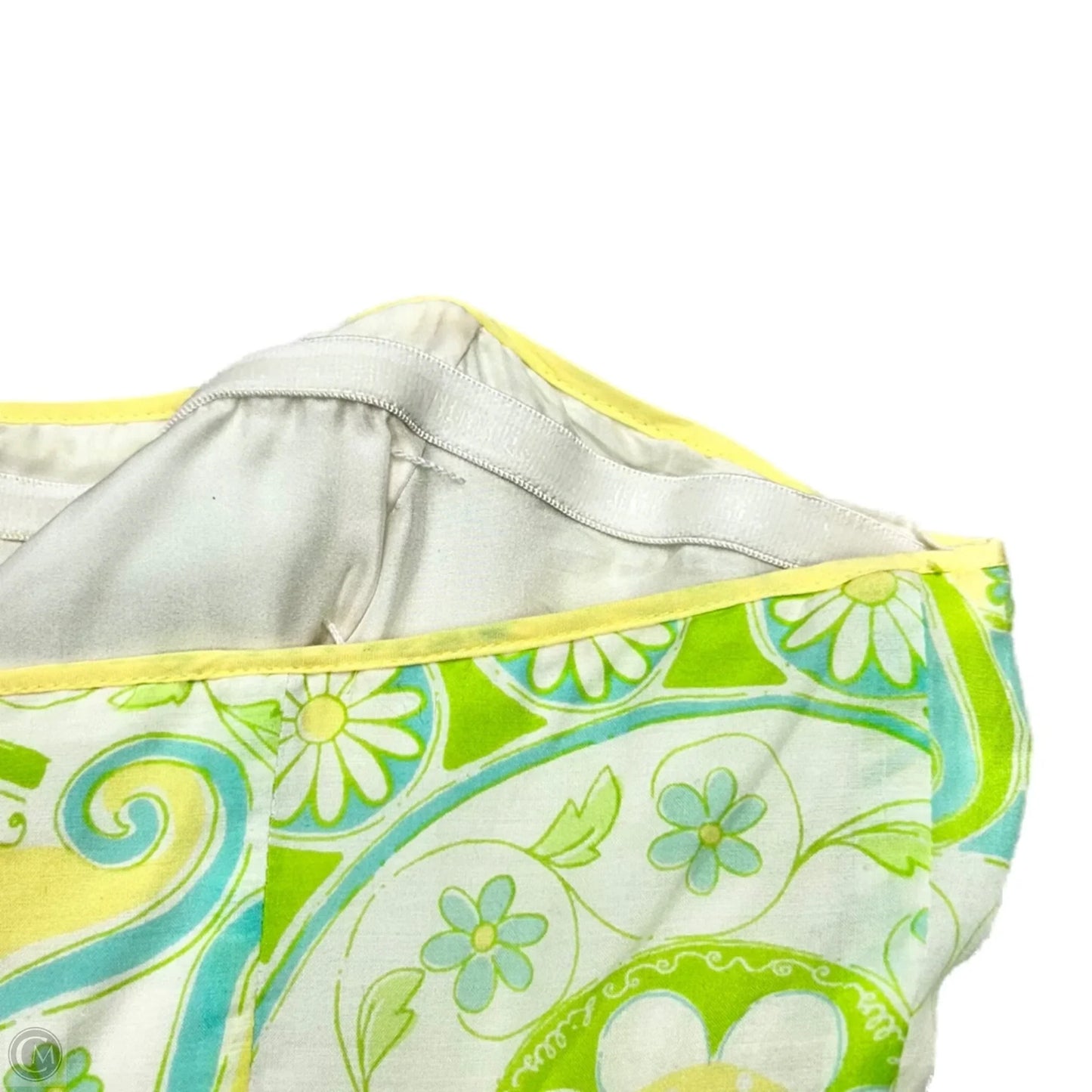 Dress Designer By Lilly Pulitzer In White & Yellow, Size: M