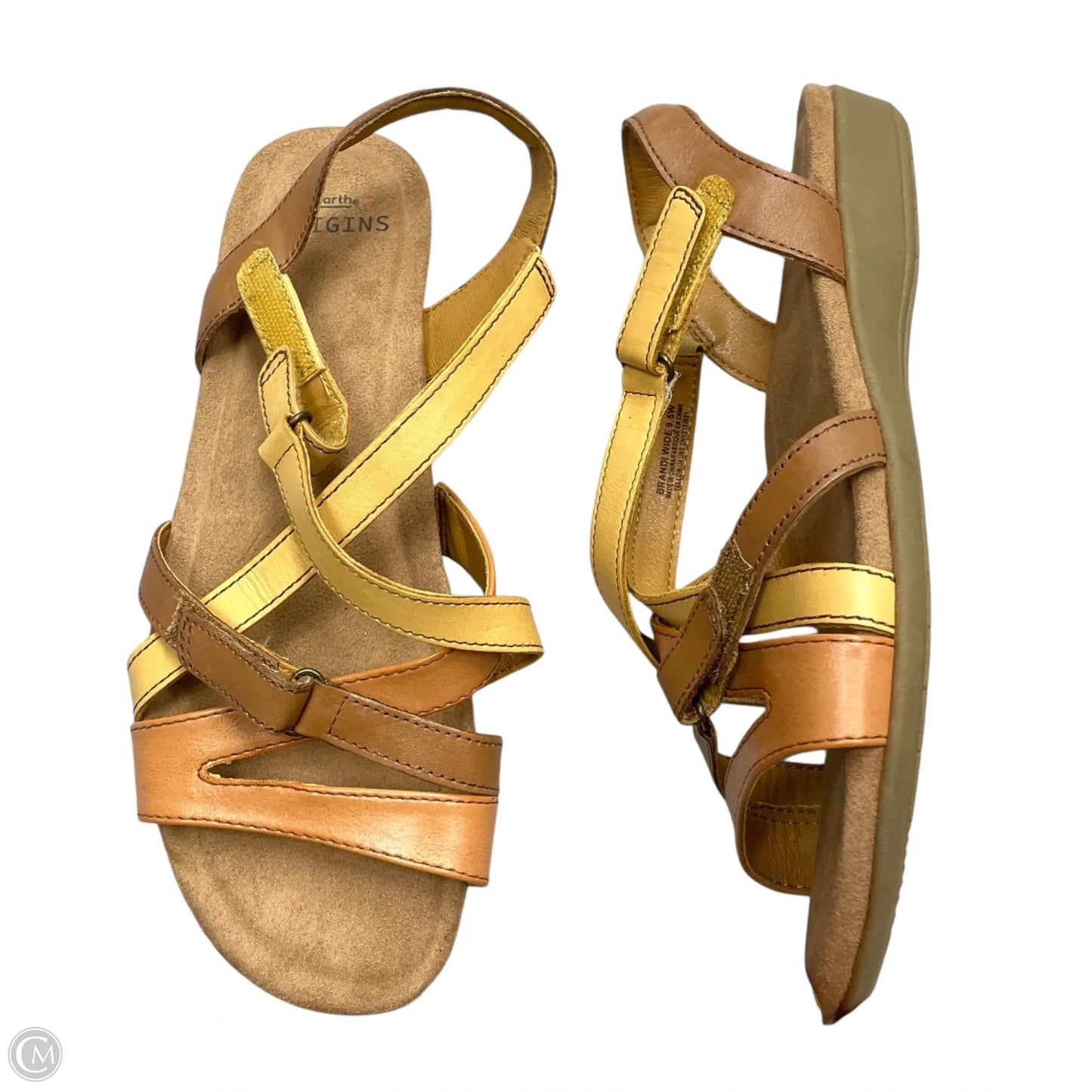 Sandals Flats By Earth Origins In Brown & Tan, Size: 9.5