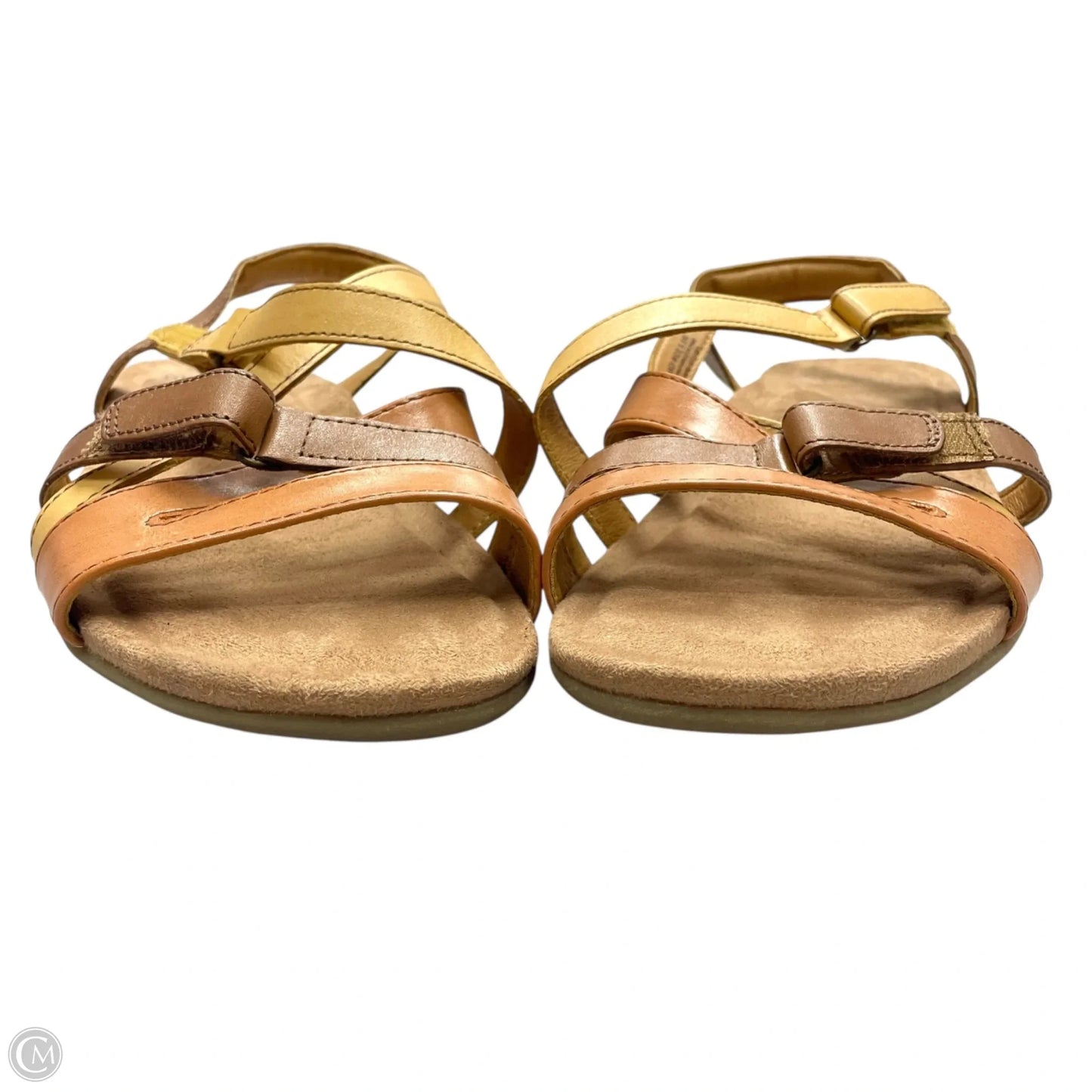 Sandals Flats By Earth Origins In Brown & Tan, Size: 9.5