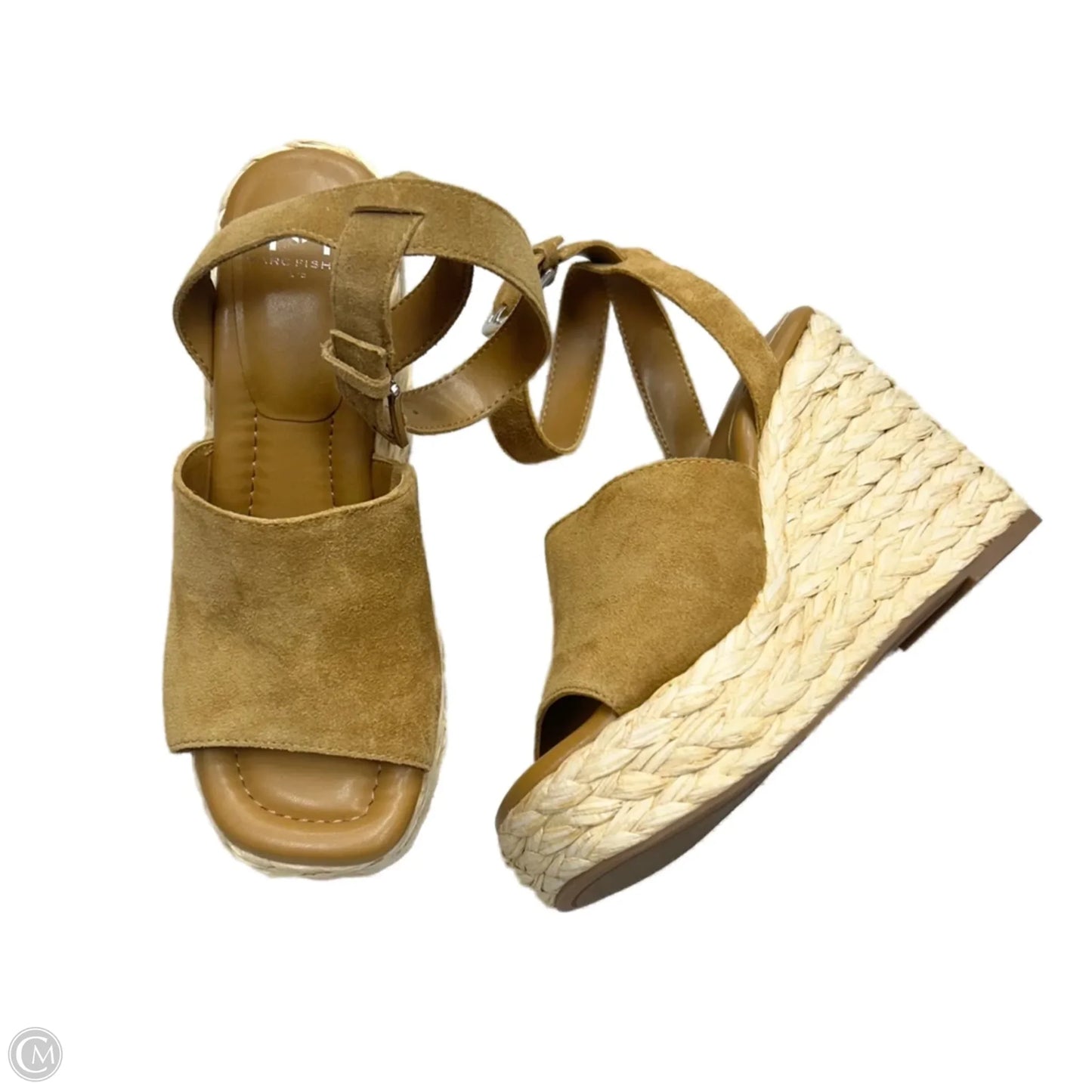 Sandals Heels Wedge By Marc Fisher In Tan, Size: 6