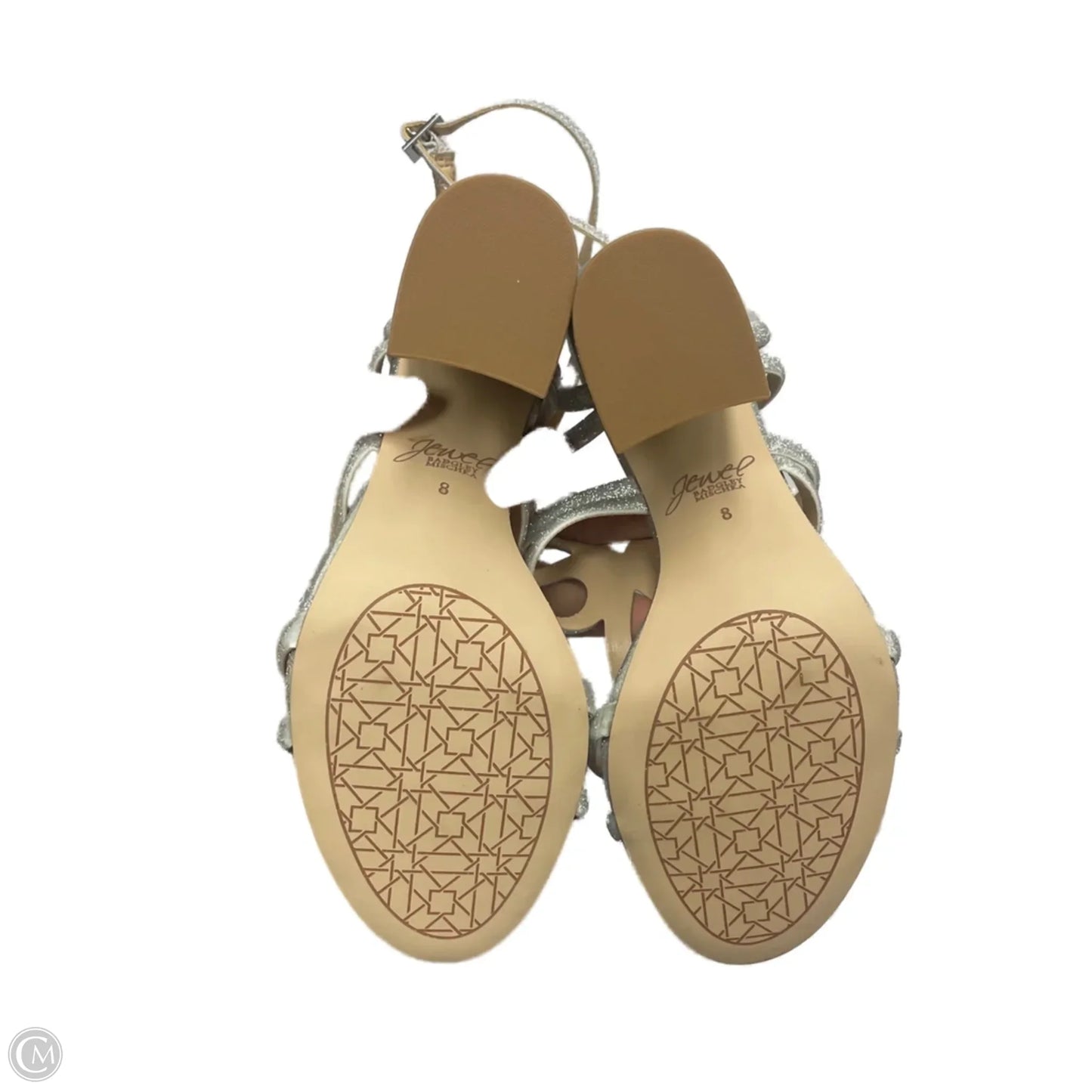 Shoes Heels Block By Badgley Mischka In Silver, Size: 8