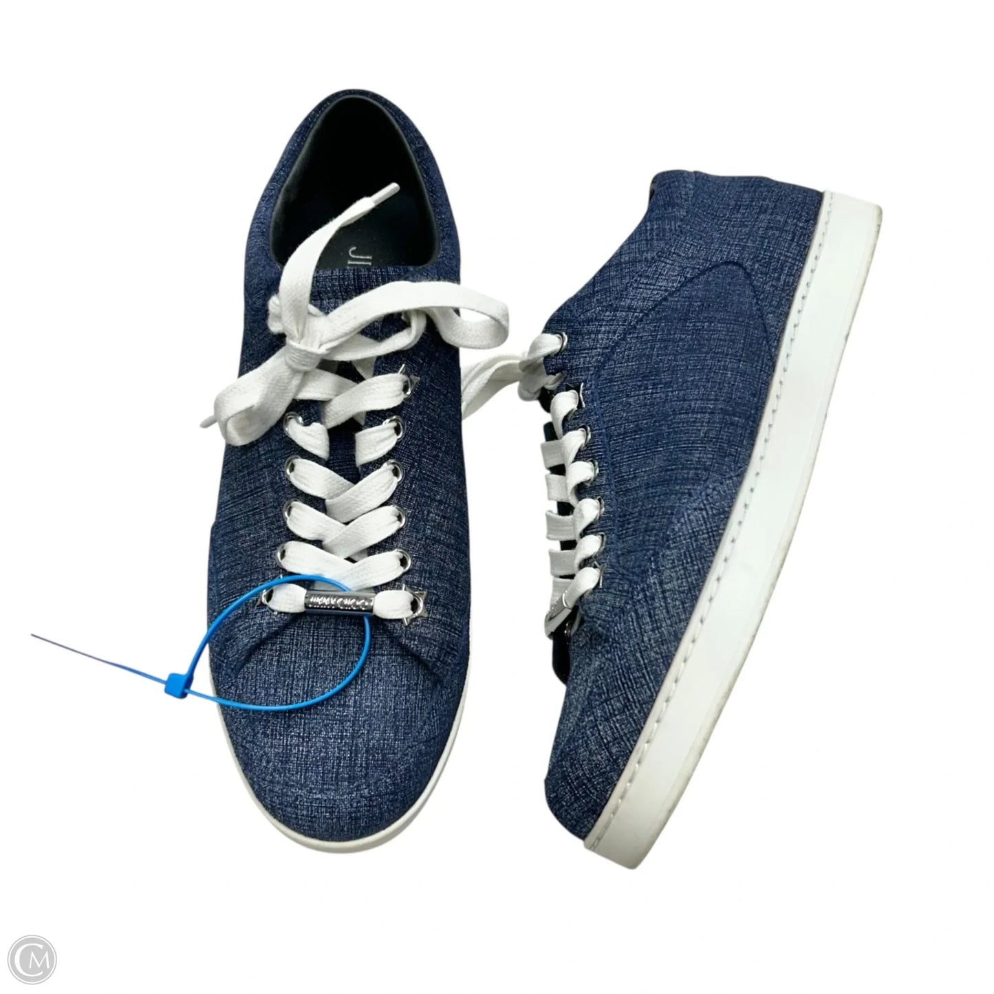 Shoes Luxury Designer By Jimmy Choo In Blue Denim, Size: 6.5