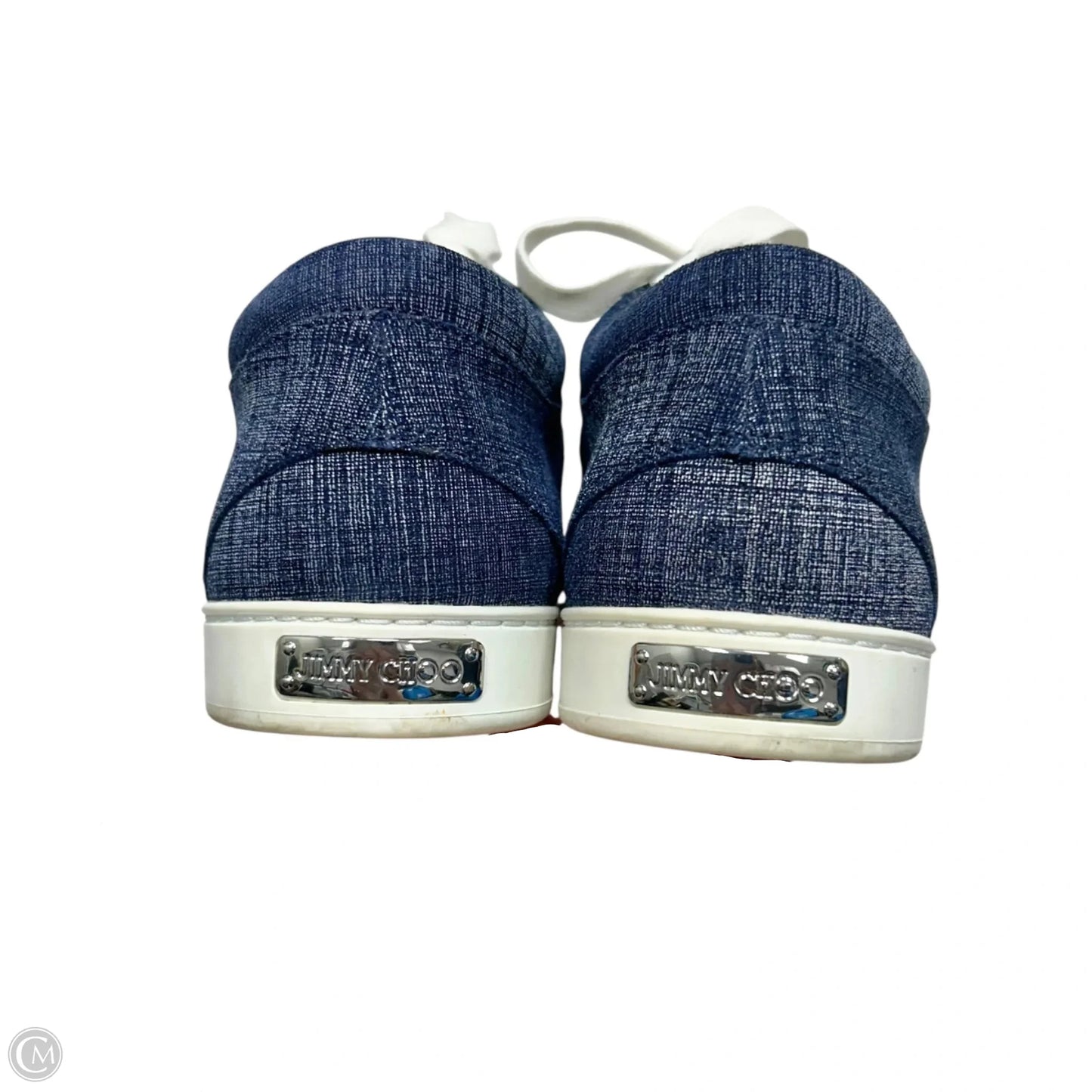 Shoes Luxury Designer By Jimmy Choo In Blue Denim, Size: 6.5