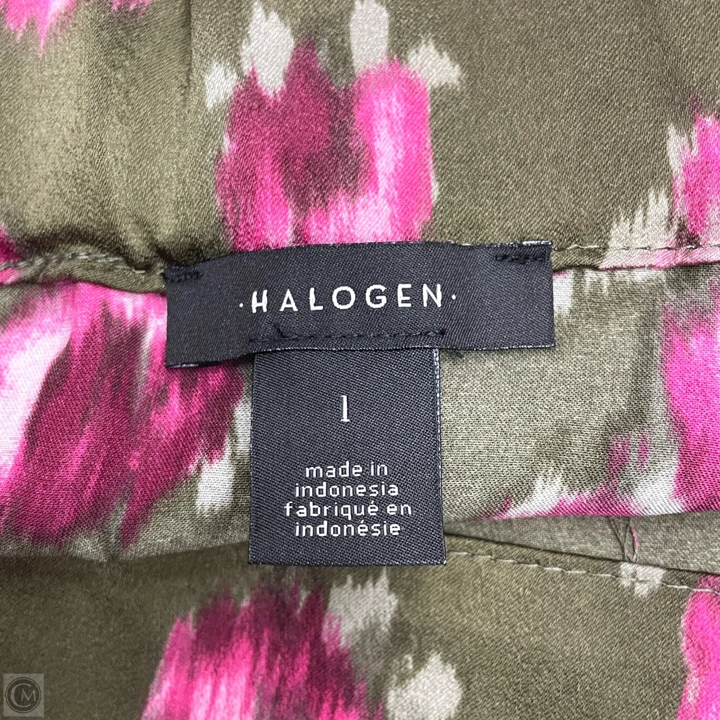 Skirt Midi By Halogen In Green & Pink, Size: L