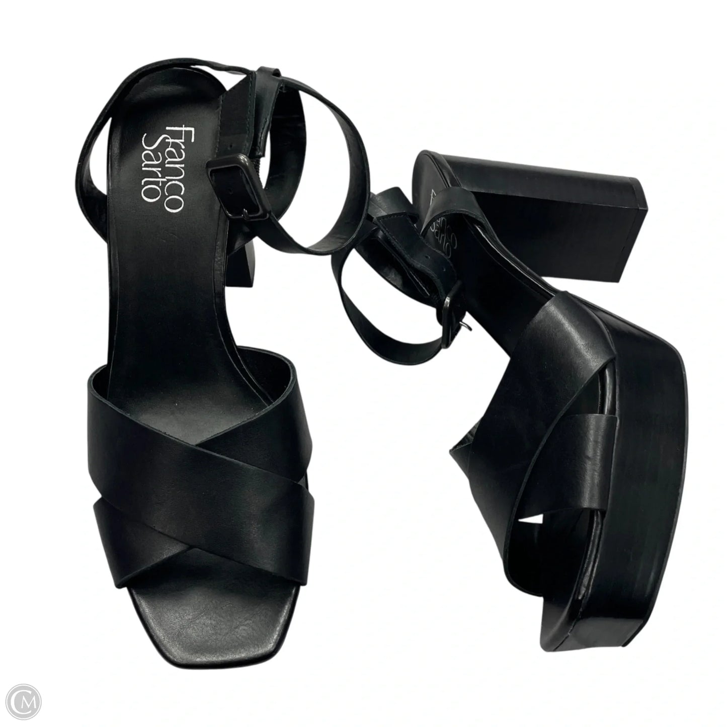 Sandals Heels Block By Franco Sarto In Black, Size: 11