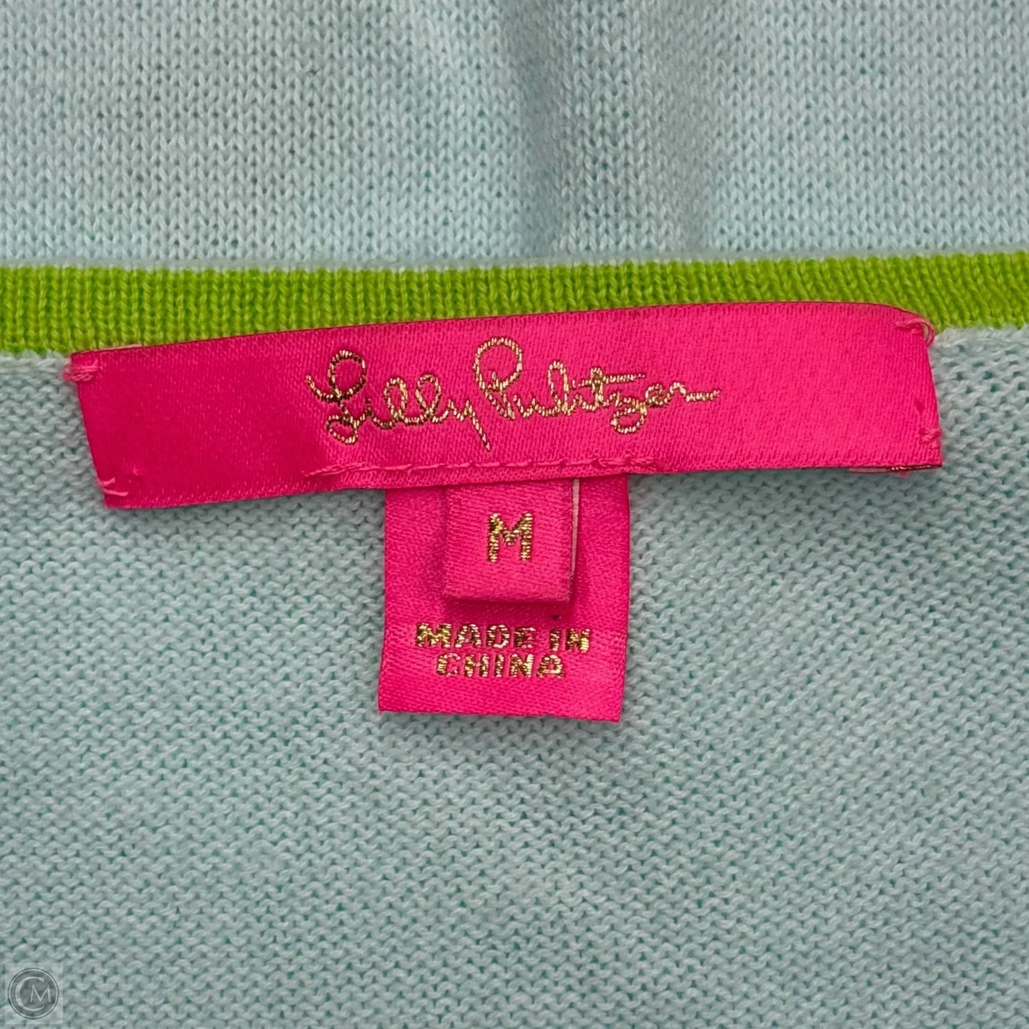 Top Long Sleeve Designer By Lilly Pulitzer In Blue & Yellow, Size: M