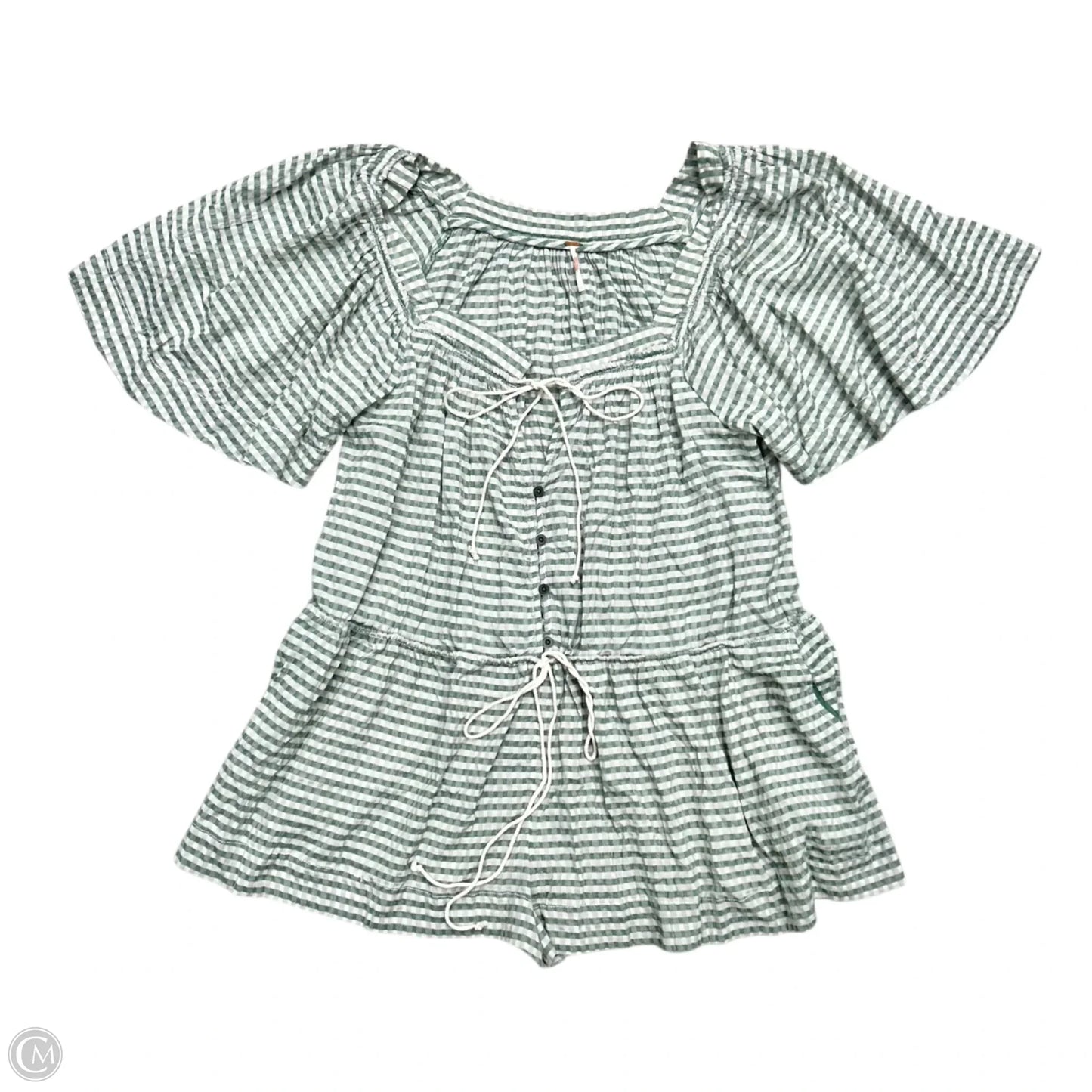 Romper By Free People In Green & White, Size: L