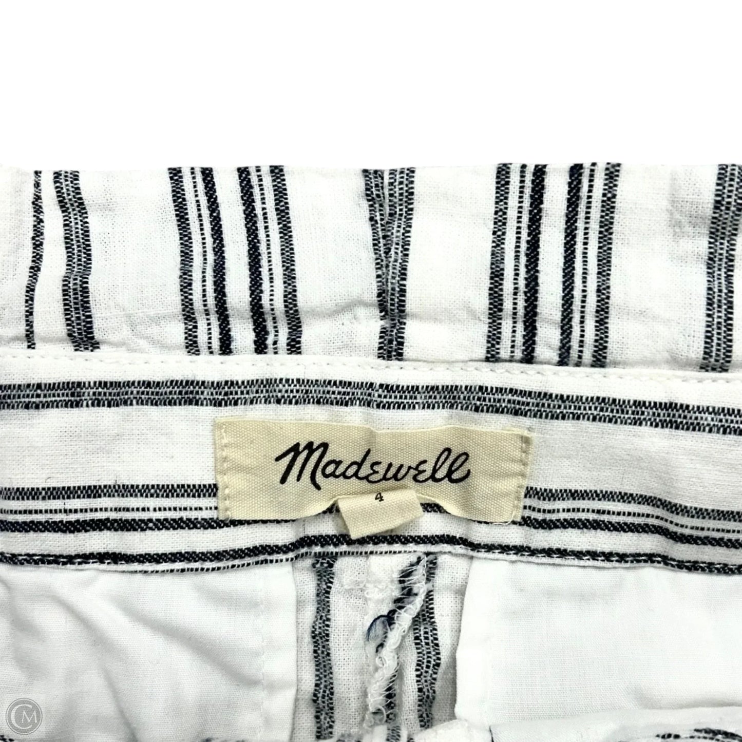 Pants Linen By Madewell In Blue & White, Size: 4