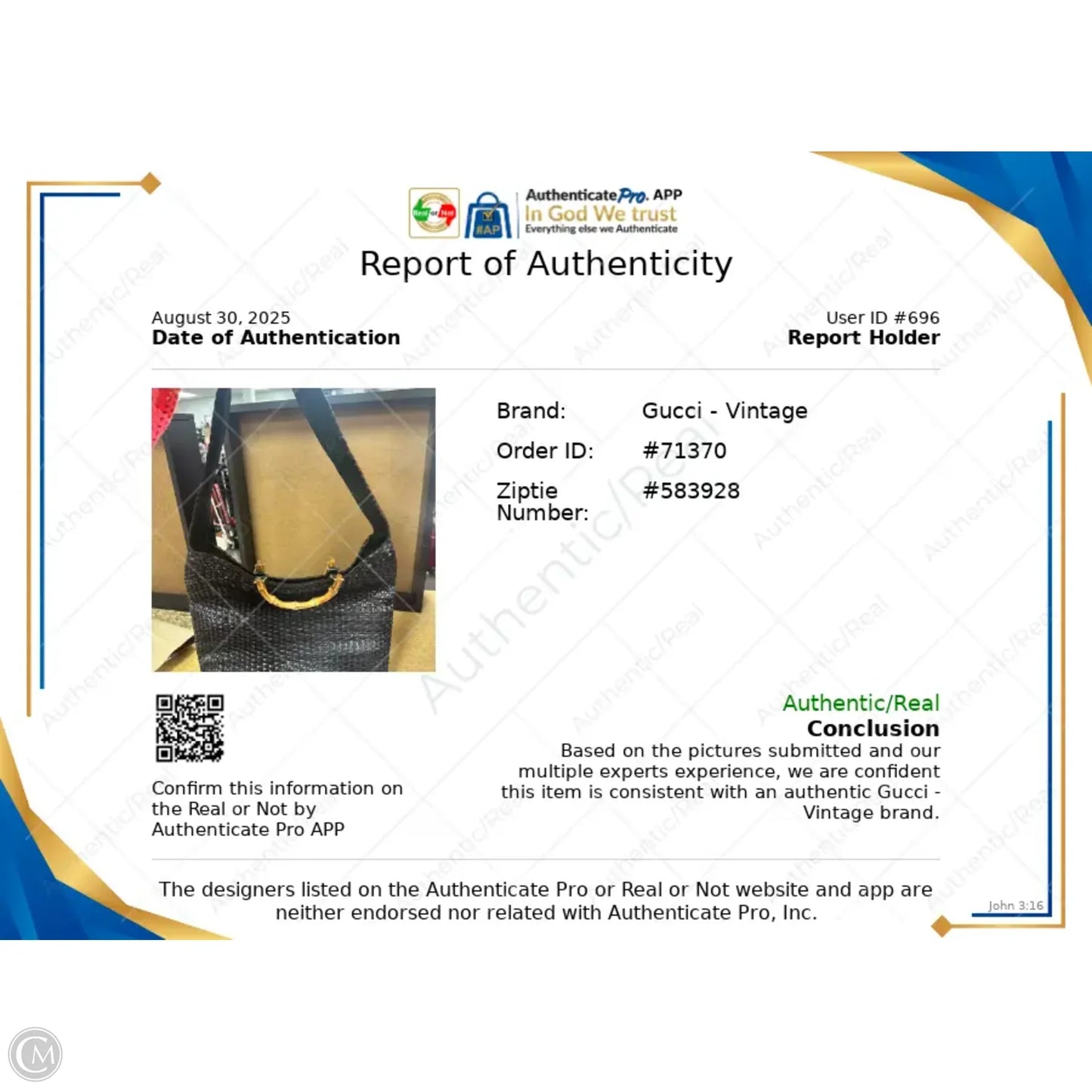 Handbag Luxury Designer By Gucci, Size: Large