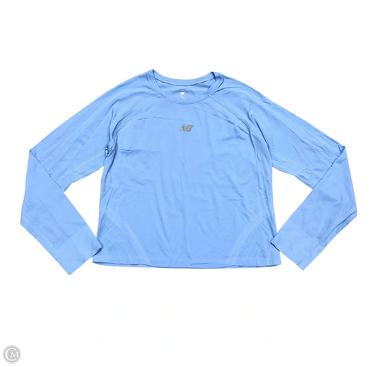 Athletic Top Long Sleeve Crewneck By New Balance In Blue, Size: L