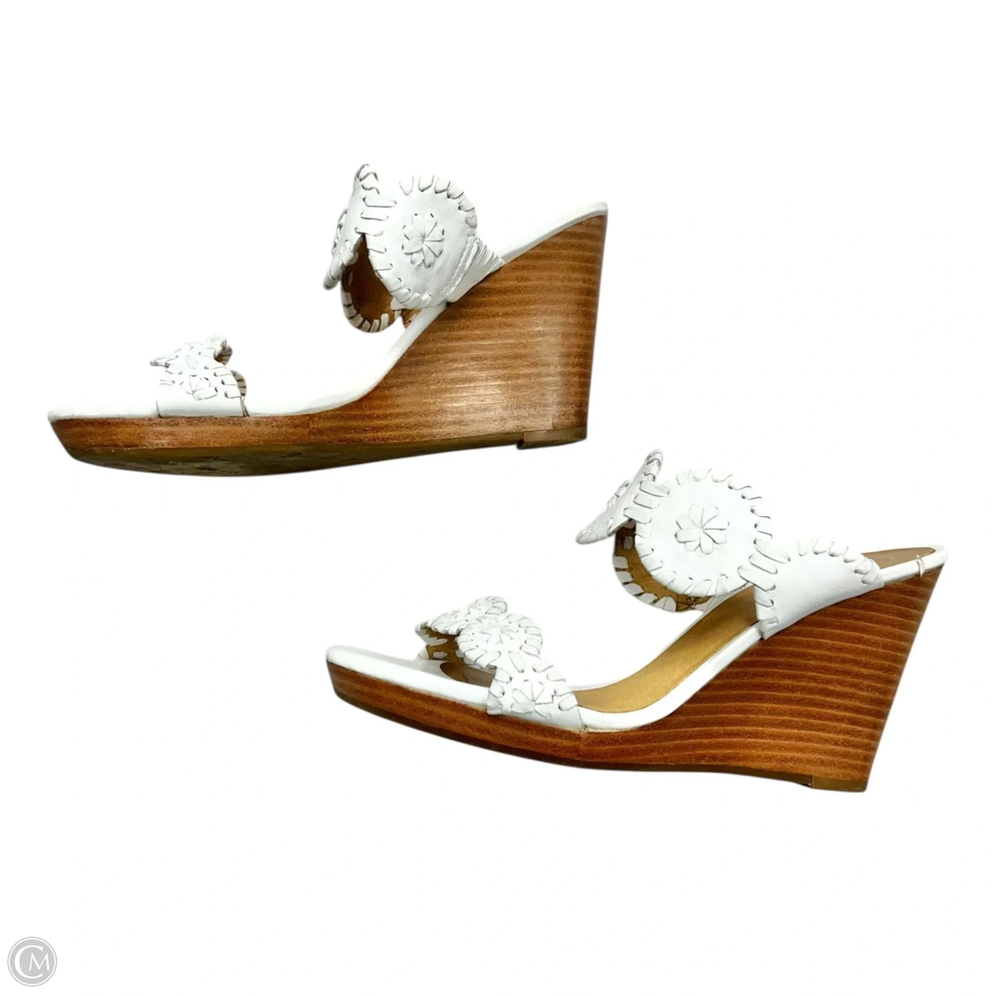 Sandals Heels Wedge By Jack Rogers In White, Size: 6.5