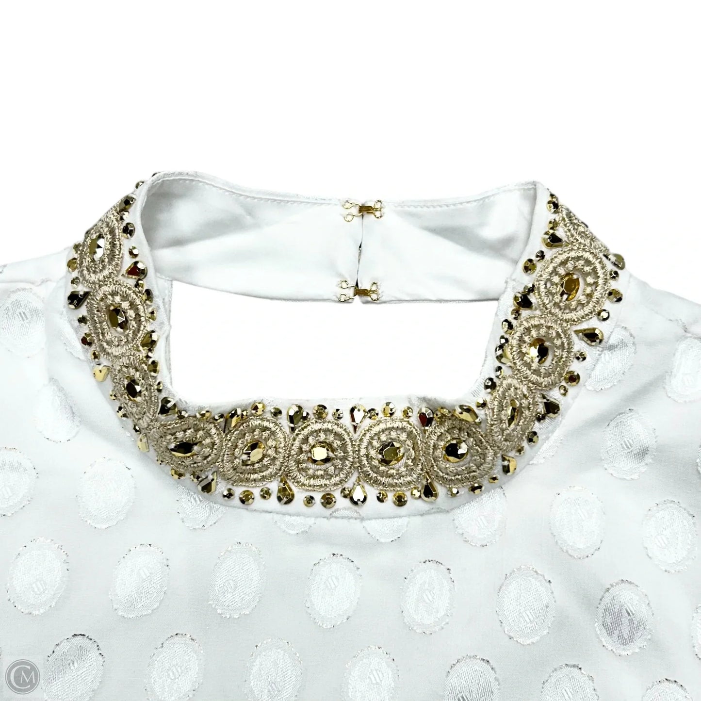 Dress Designer By Lilly Pulitzer In Gold & White, Size: M