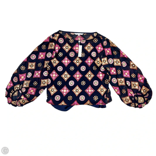 Top Long Sleeve By Trina Turk In Blue & Pink, Size: S