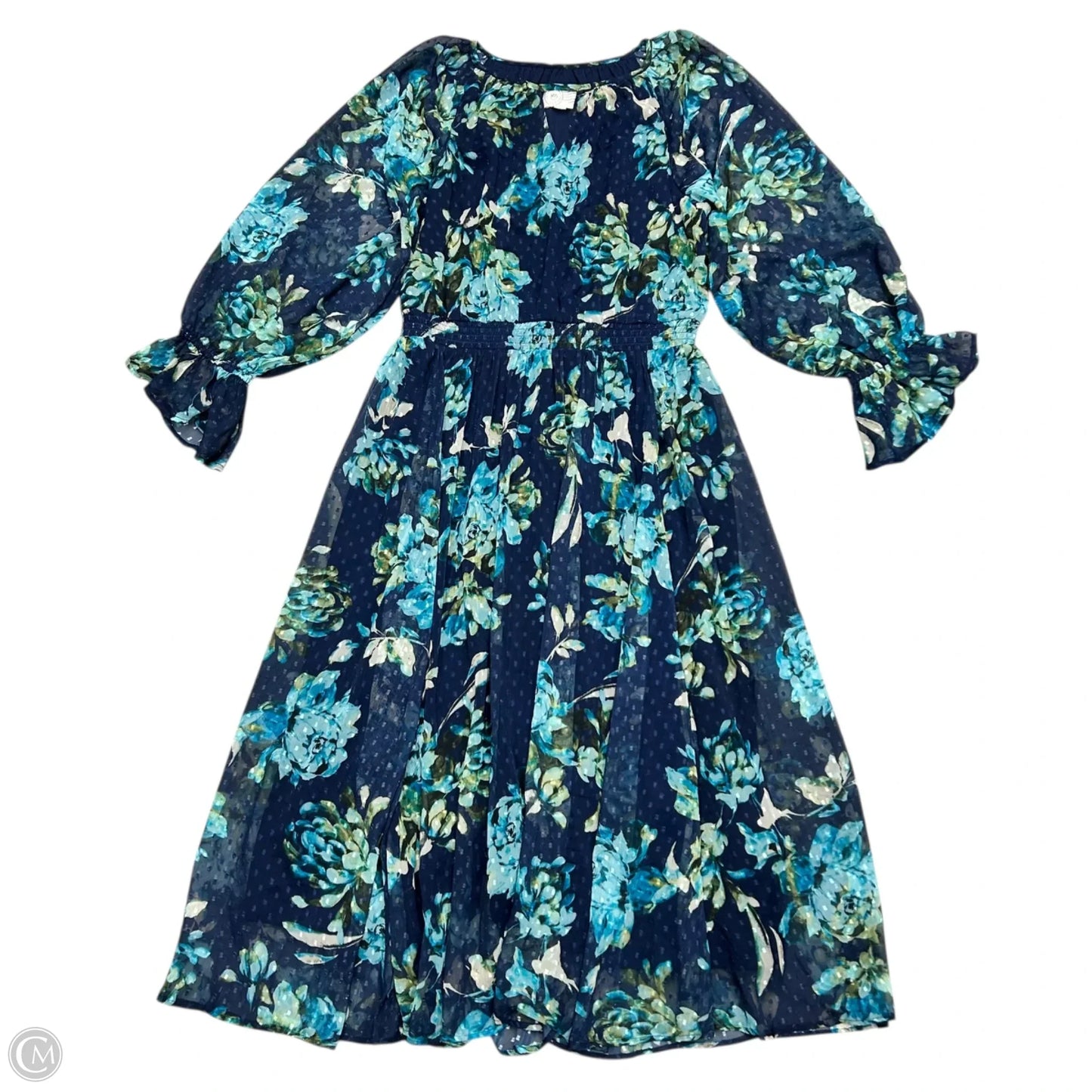 Dress Casual Maxi By Destination 365 In Blue & Green, Size: M
