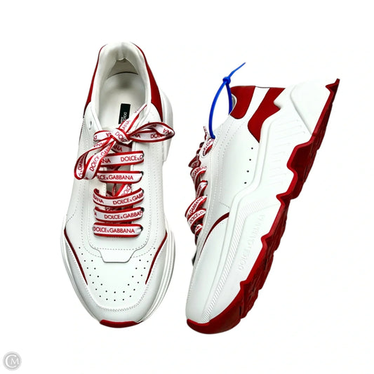 Shoes Luxury Designer By Dolce And Gabbana In Red & White, Size: 9.5