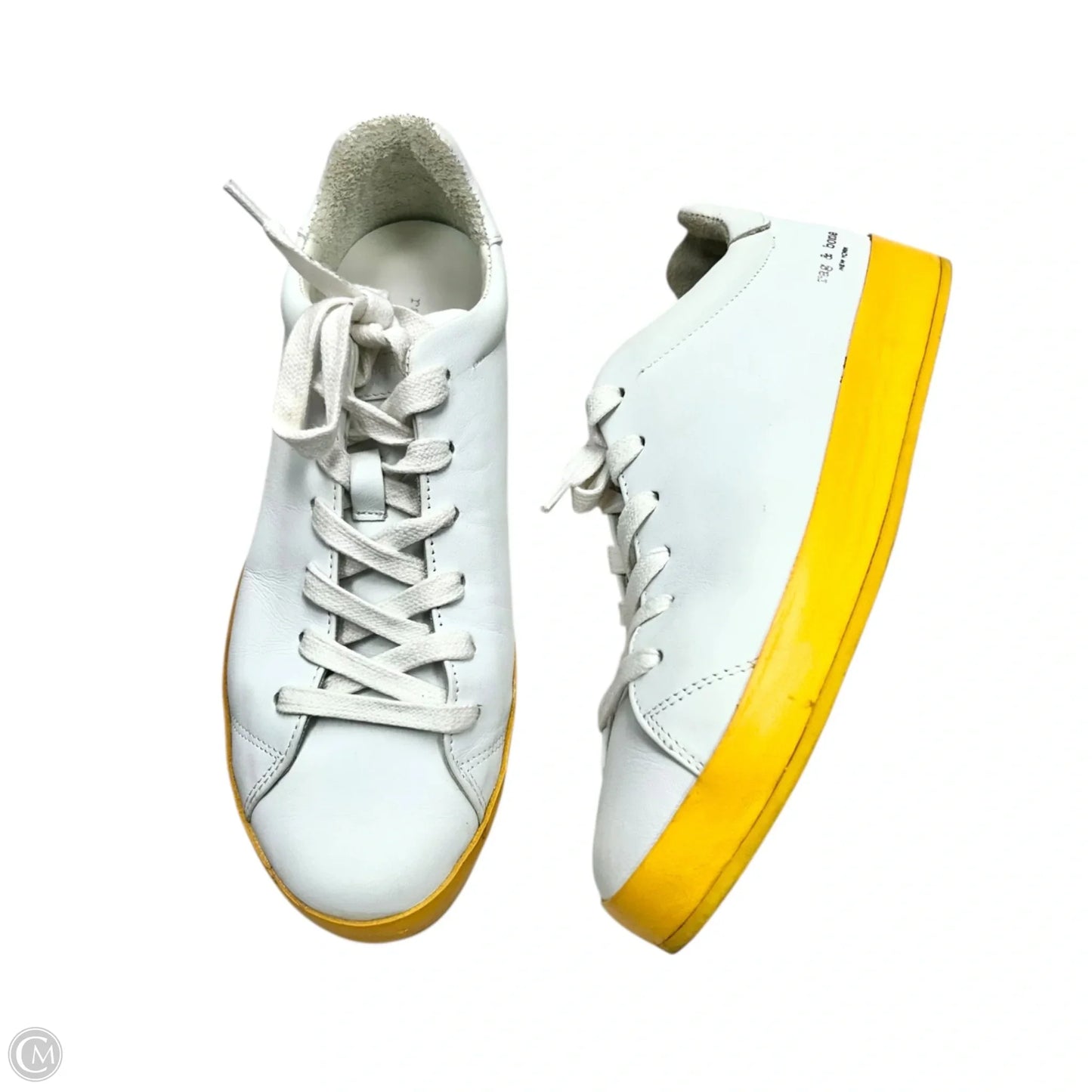 Shoes Sneakers By Rag And Bone In White & Yellow, Size: 7.5