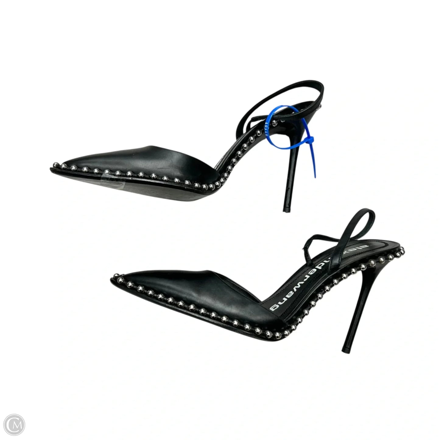 Shoes Luxury Designer By Alexander Wang In Black & Silver, Size: 7