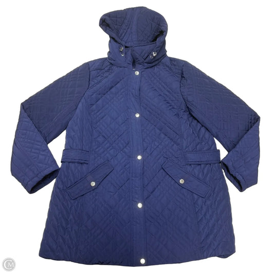 Coat Puffer & Quilted By Jones New York In Navy, Size: 0x