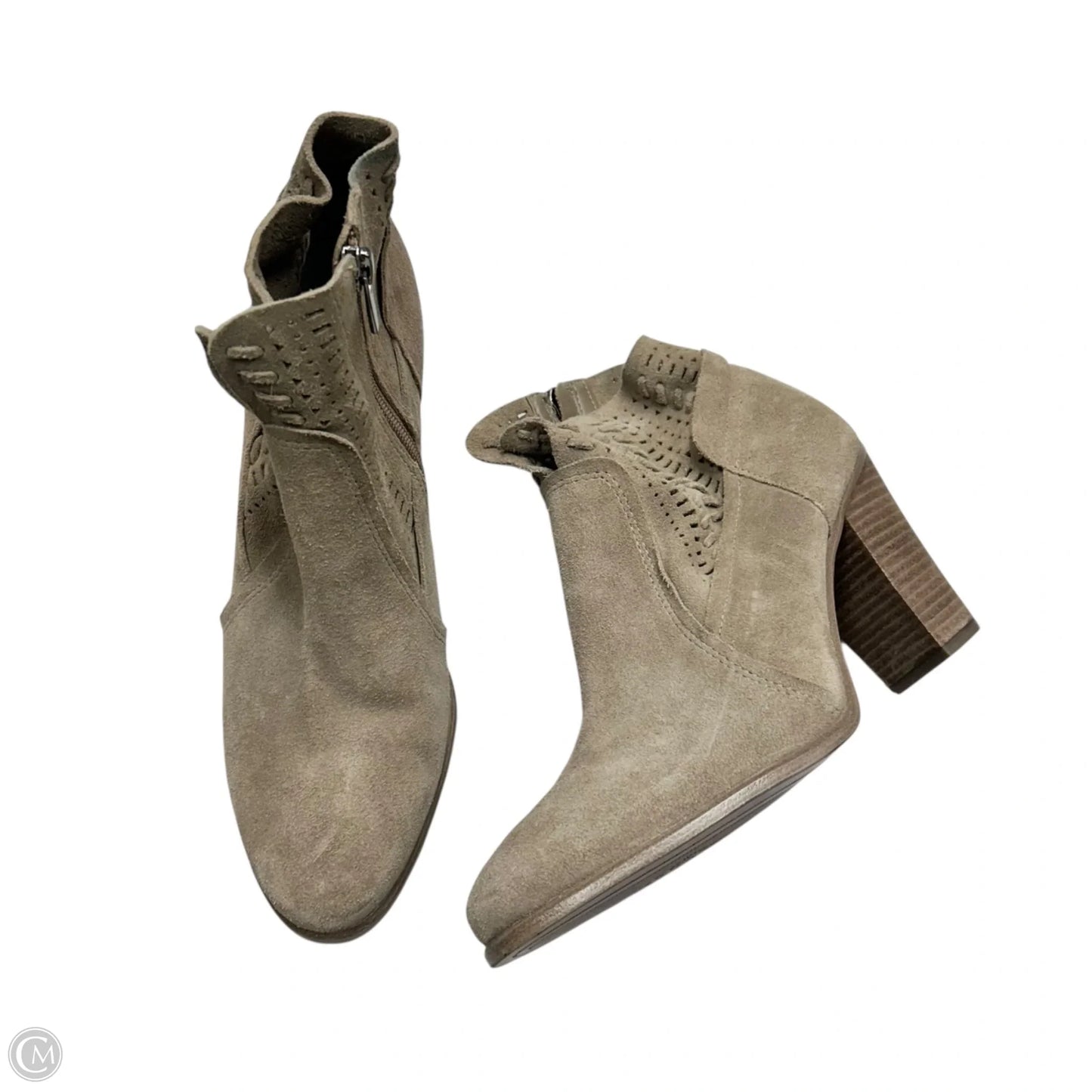 Boots Ankle Heels By Vince Camuto In Taupe, Size: 9.5