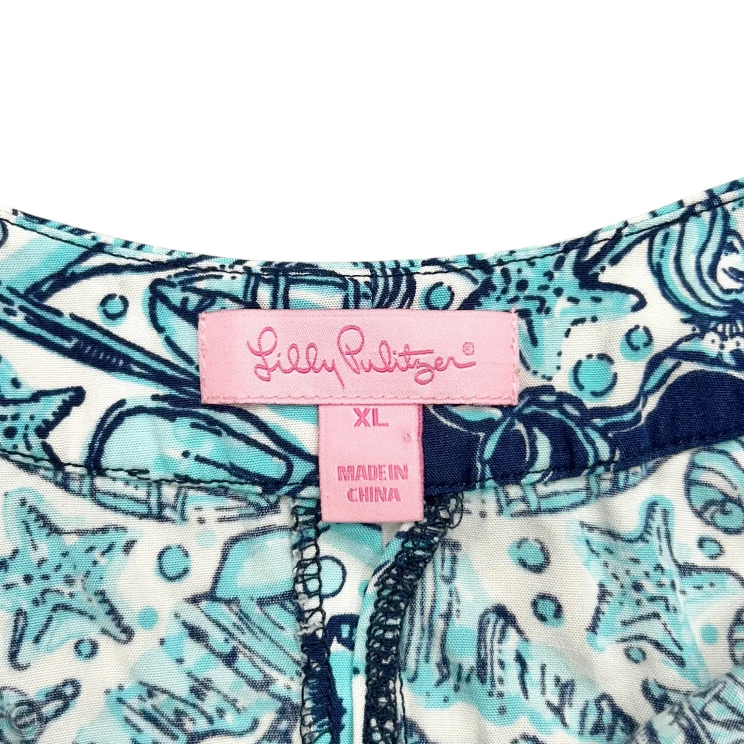 Dress Designer By Lilly Pulitzer In Blue & White, Size: Xl