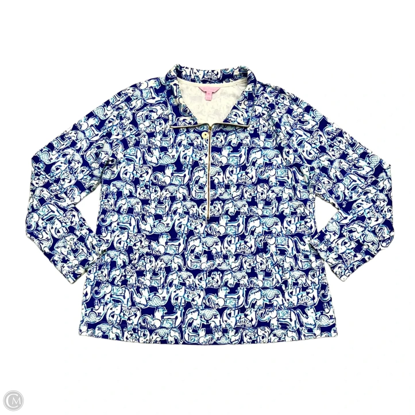 Sweatshirt Designer By Lilly Pulitzer In Blue & White, Size: Xl
