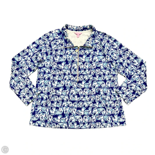 Sweatshirt Designer By Lilly Pulitzer In Blue & White, Size: Xl