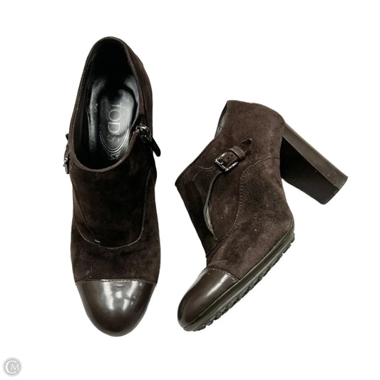 Shoes Luxury Designer By Tods In Brown, Size: 8.5