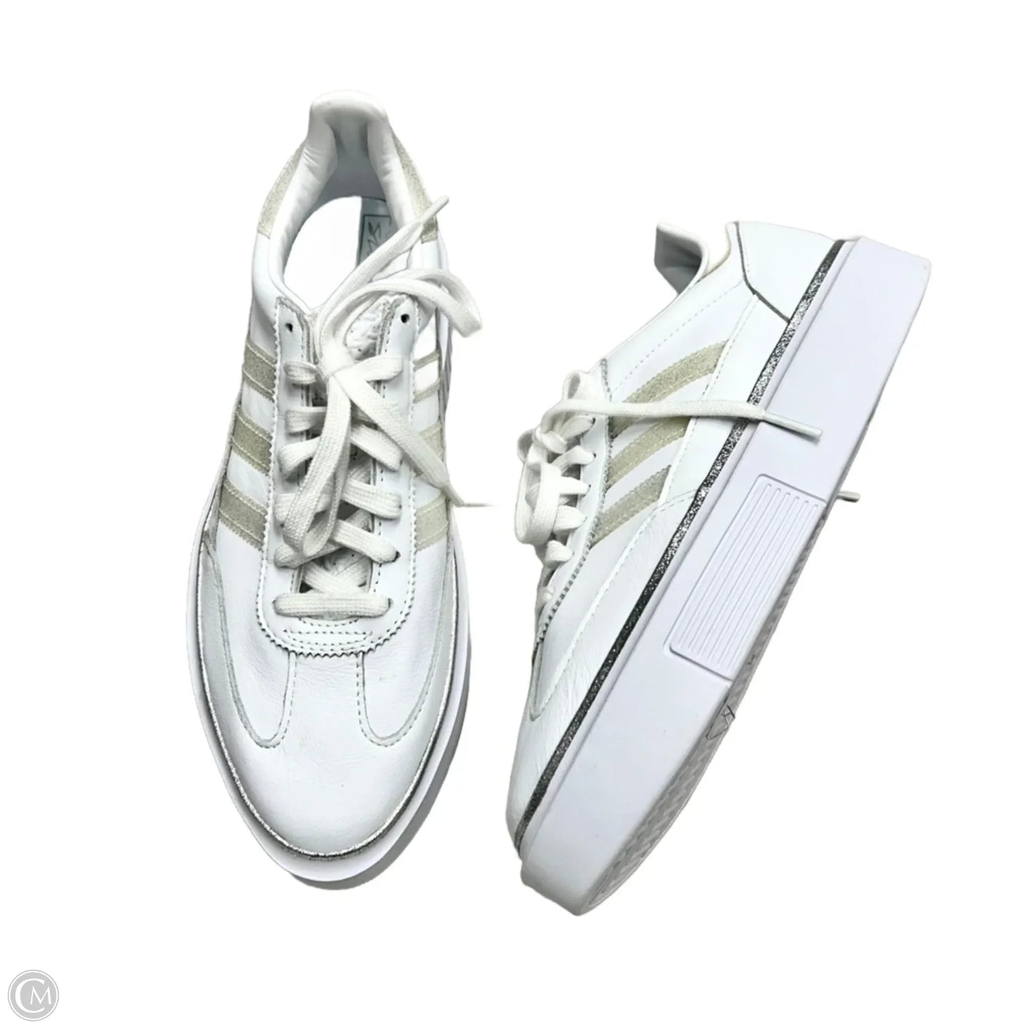 Shoes Sneakers Platform By Adidas In Silver & White, Size: 9.5