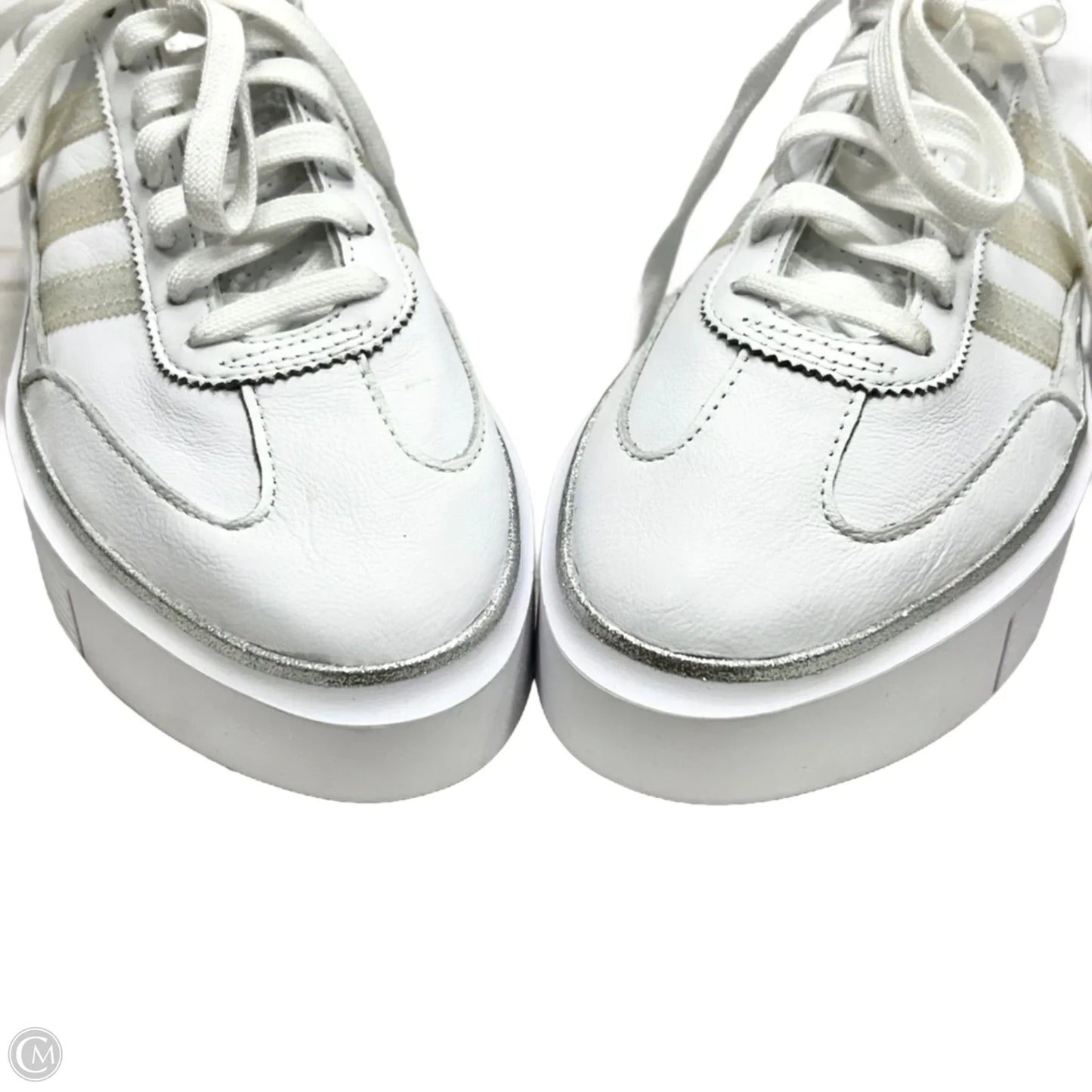 Shoes Sneakers Platform By Adidas In Silver & White, Size: 9.5