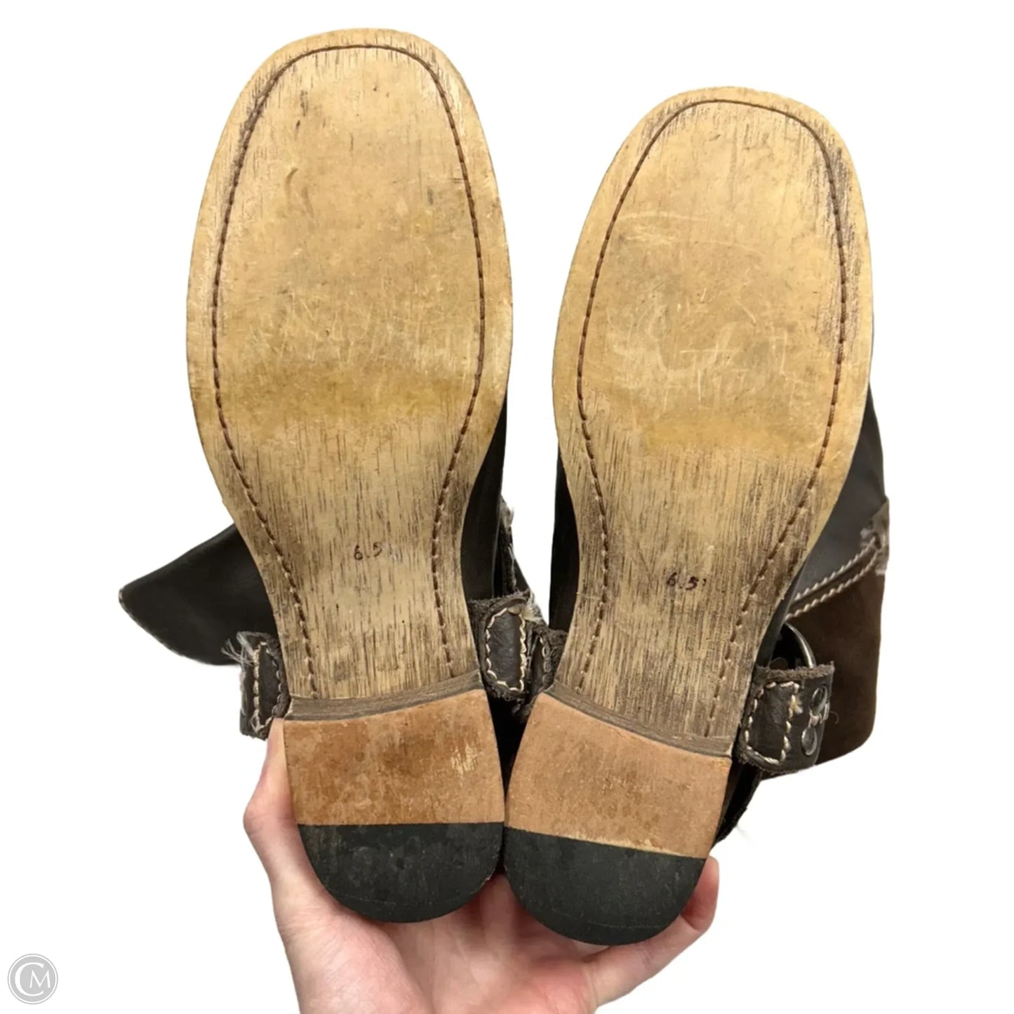 Boots Mid-calf Heels By Bed Stu In Brown, Size: 6.5