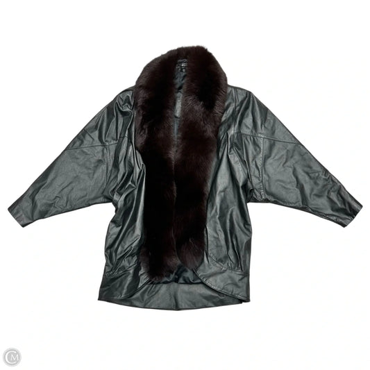 Coat Leather By Jacqueline Ferrar In Black, Size: L